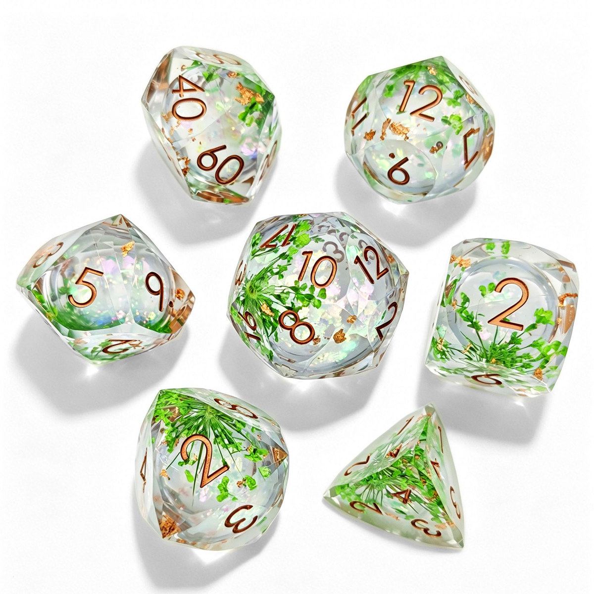Botanical Vine Clear Resin Dice Set photo 10