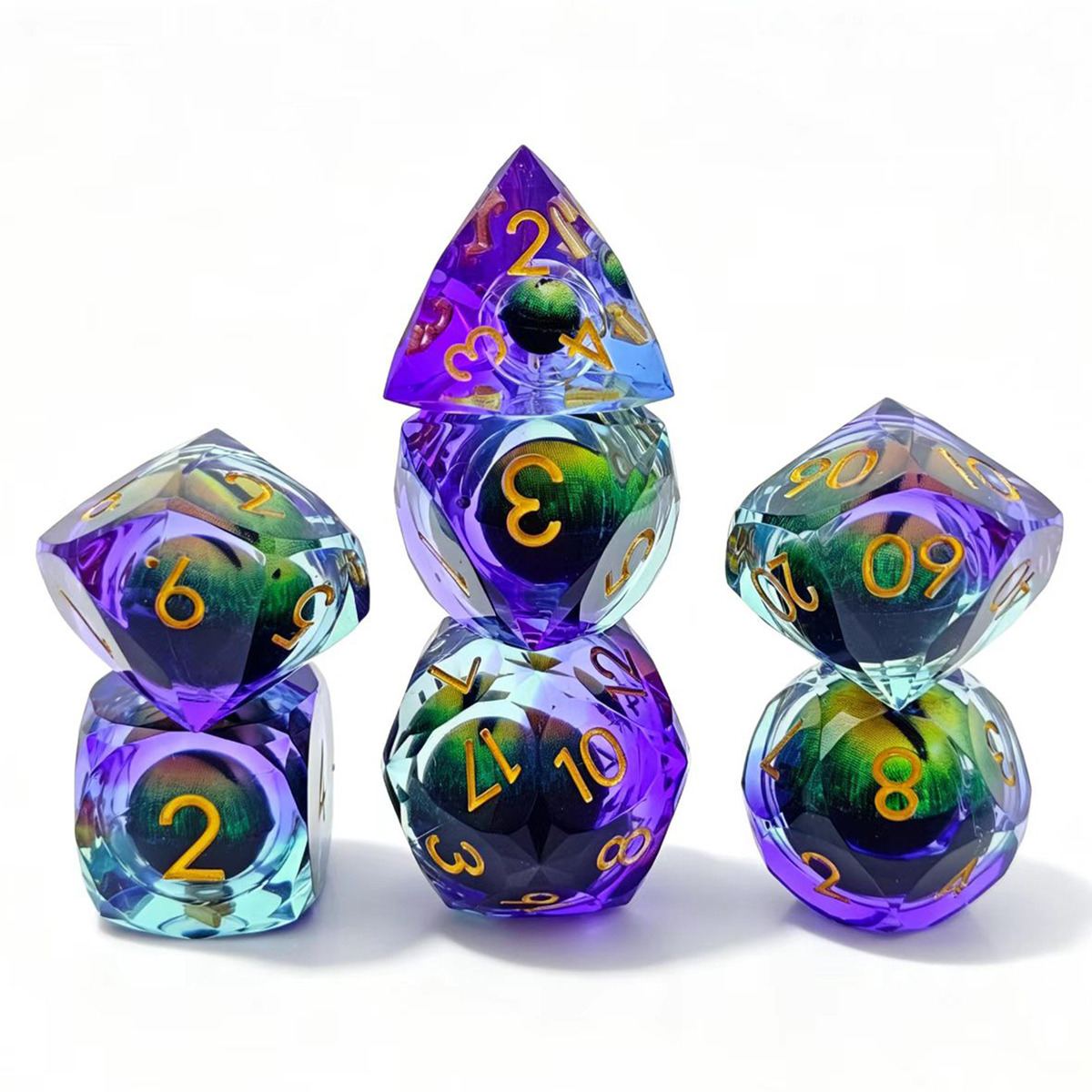 Chameleon Liquid-Eye Resin Dice Set