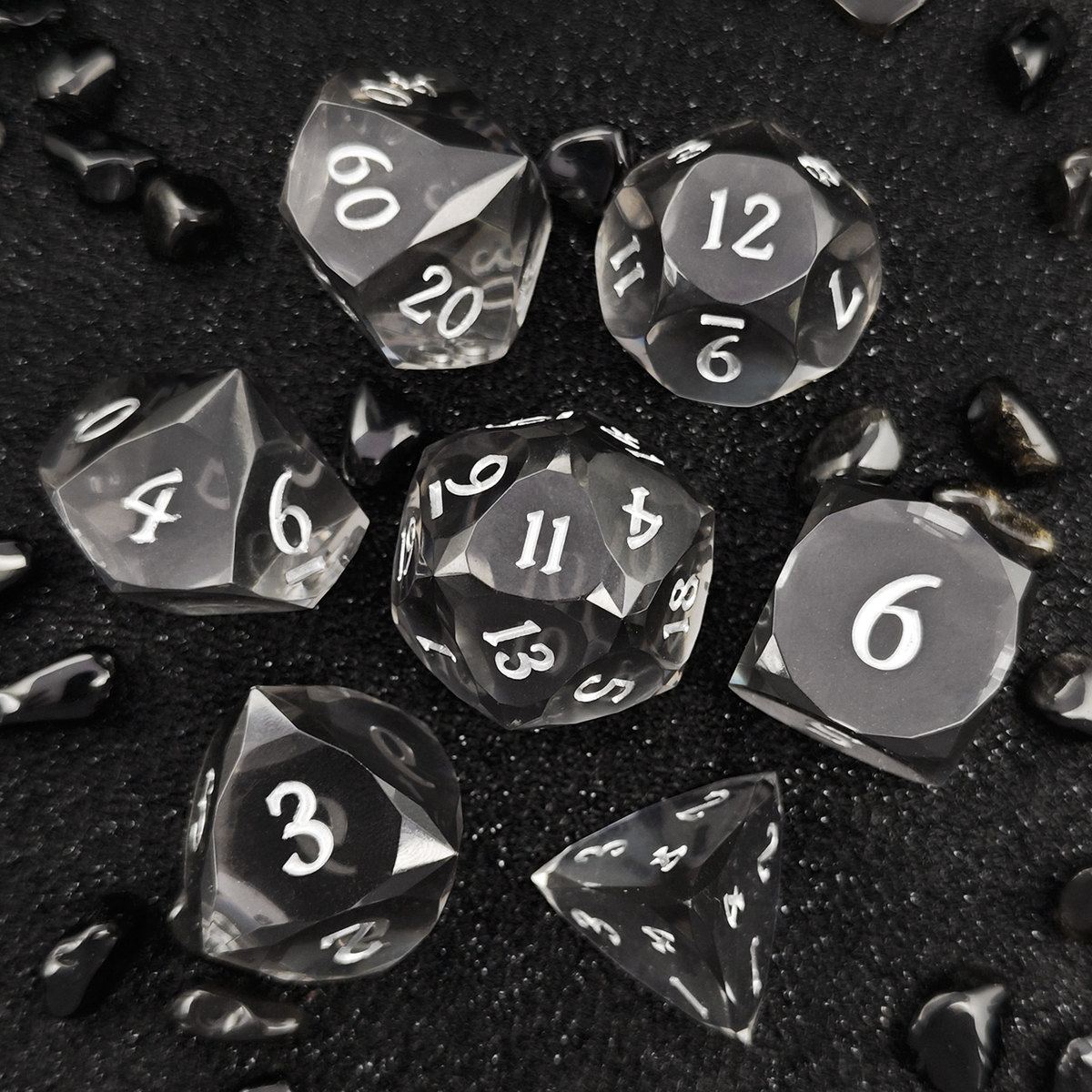 Crystal Color Resin Dice Set