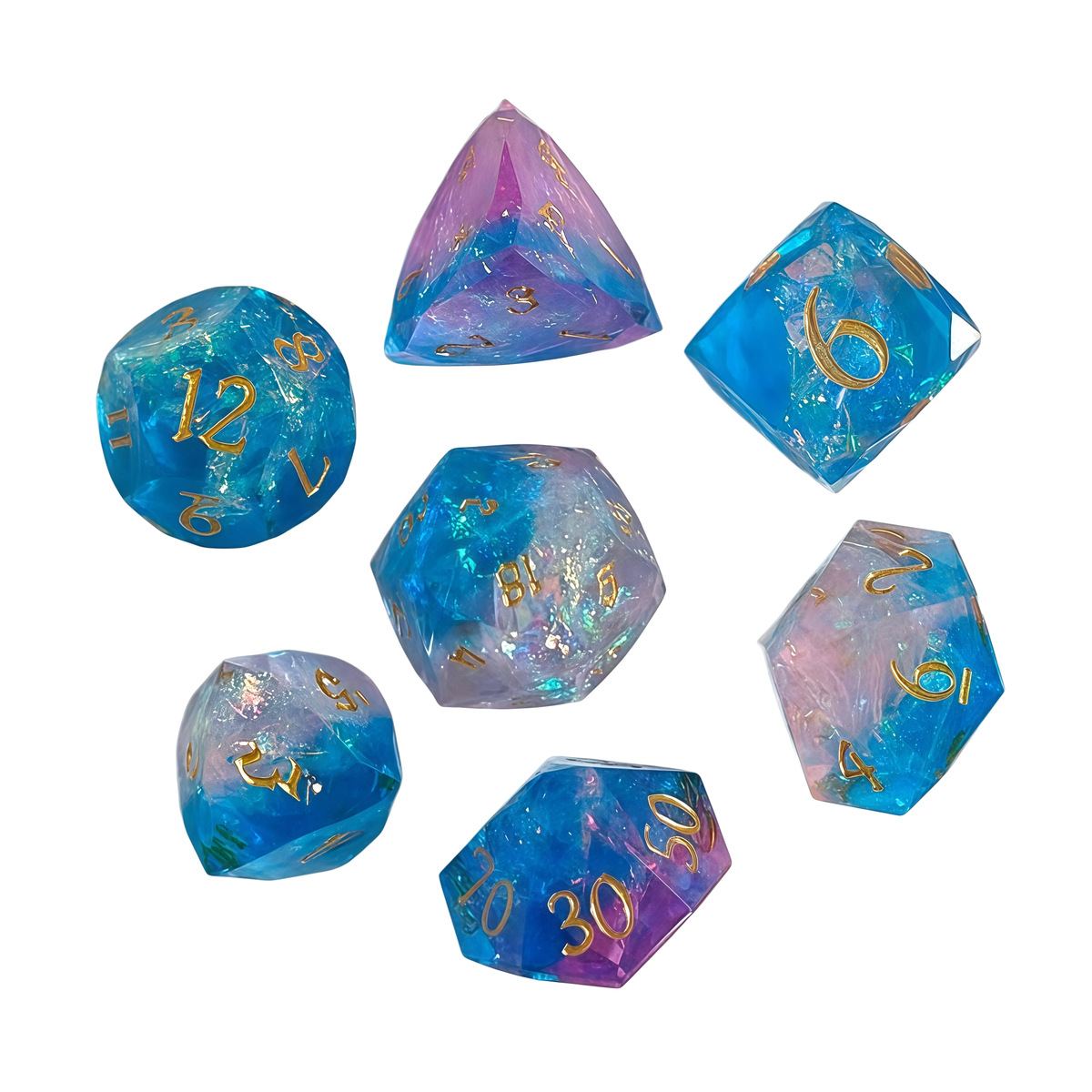 Cut-Face Foil Resin Dice Collection