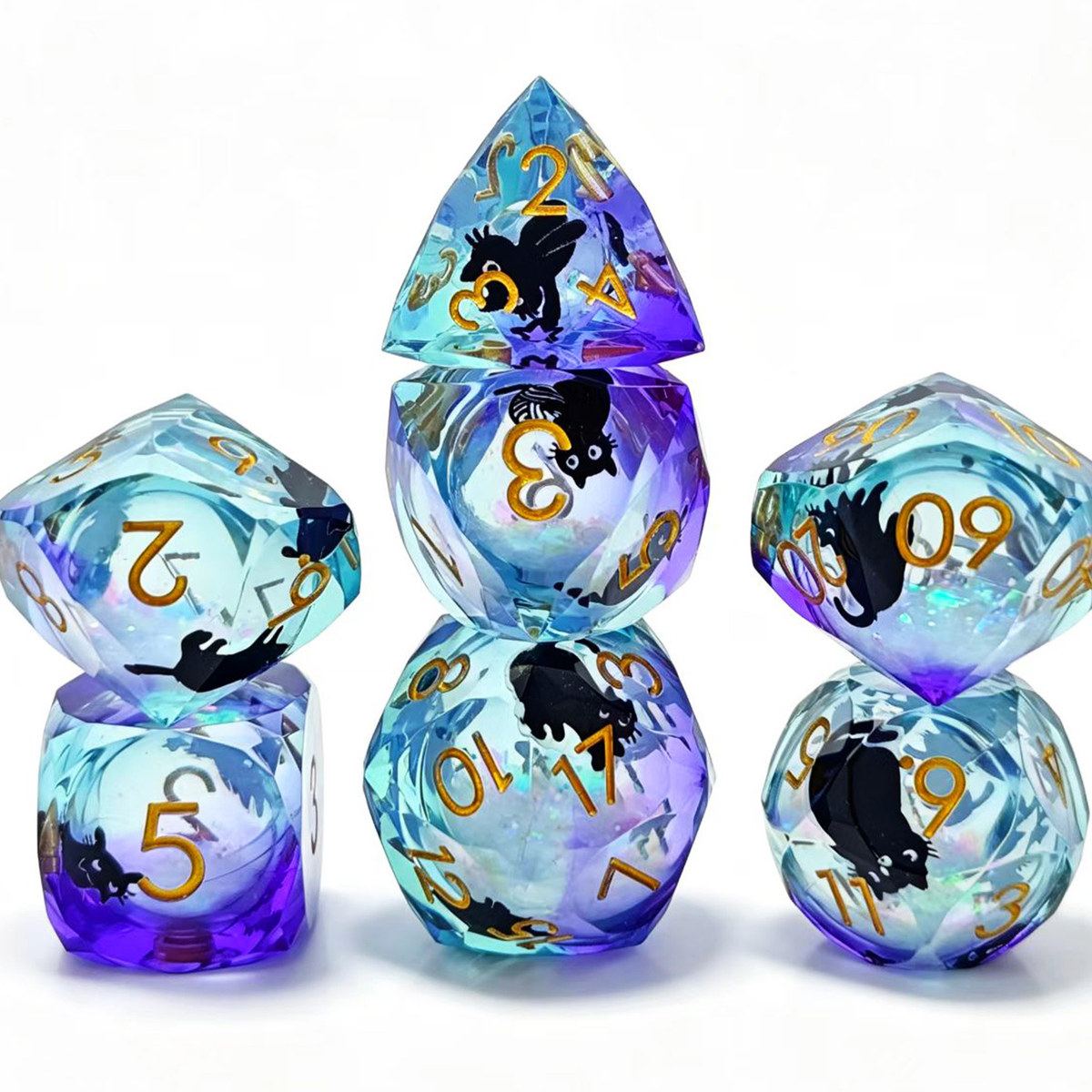 Dragon Silhouette Cloud Resin Dice Set detail 4