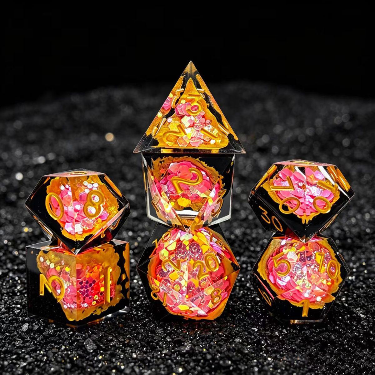 Mechanical Gear Core Resin Dice Set