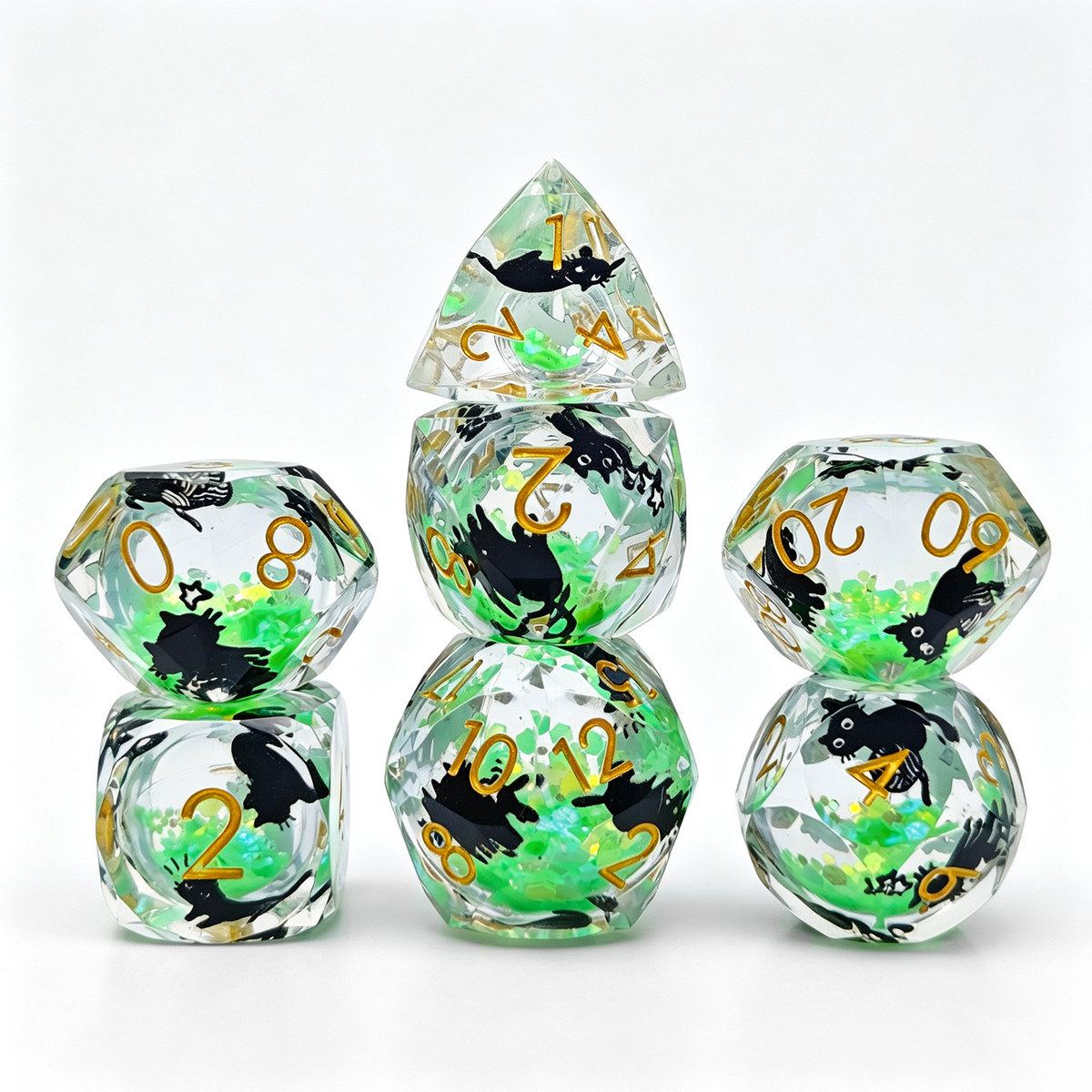 Koi Pond Clear Resin Dice Set detail 7