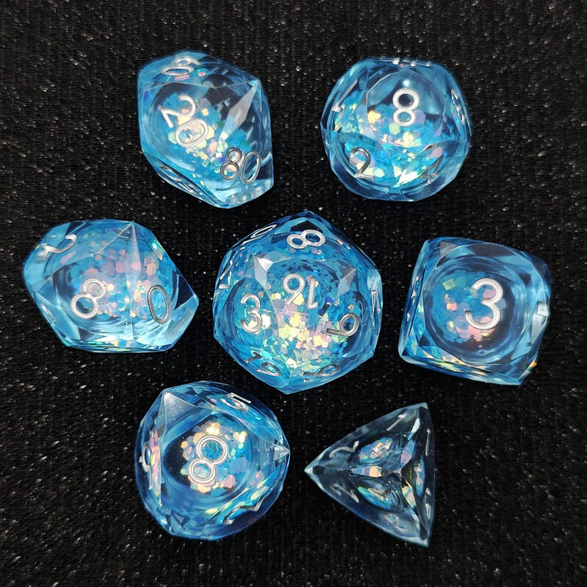 Liquid-Core Quicksand Resin Dice Set