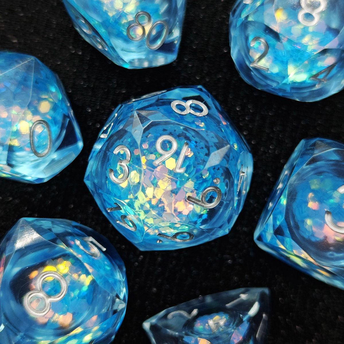 Liquid-Core Quicksand Resin Dice Set detail 3