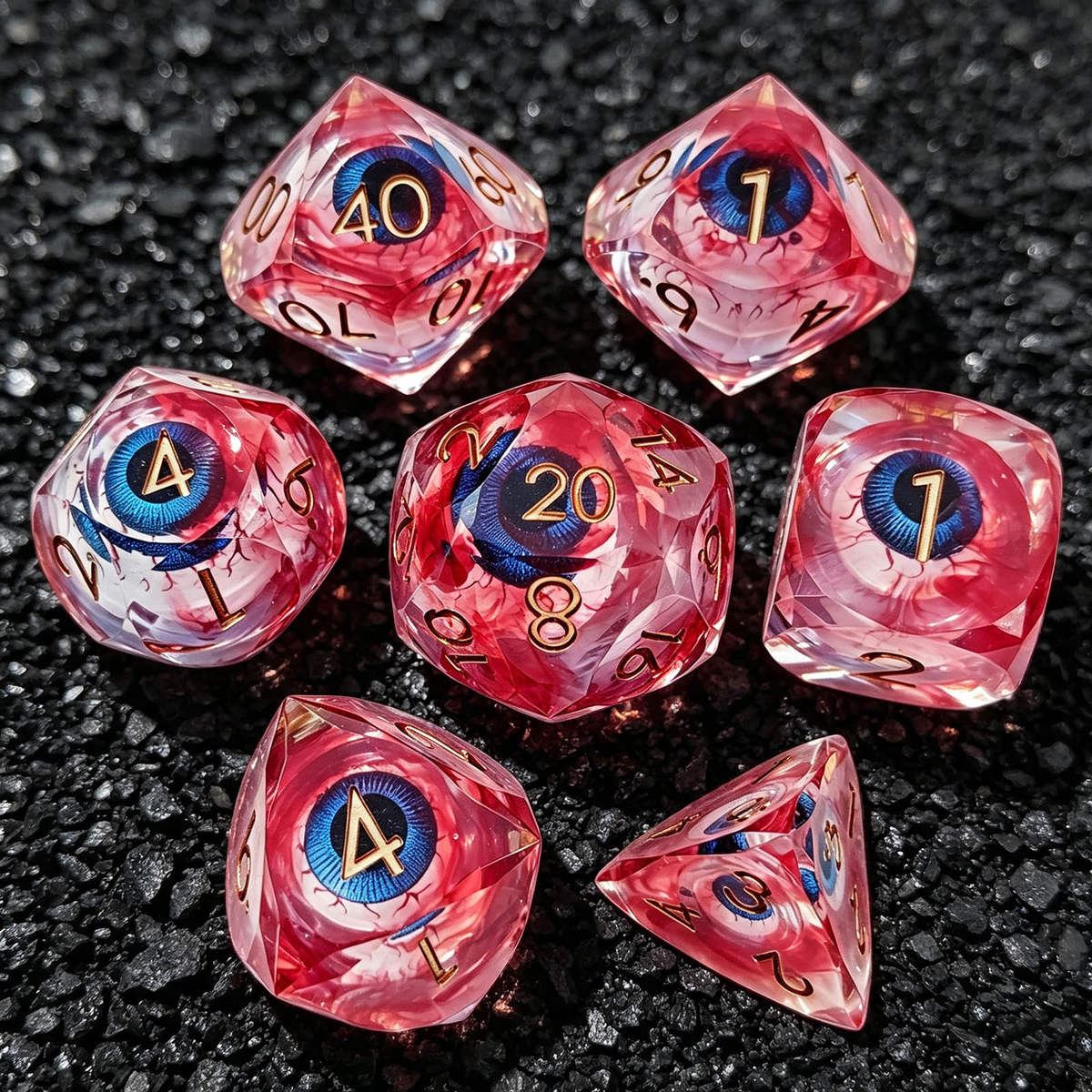 Liquid Eyeball Resin Dice Set