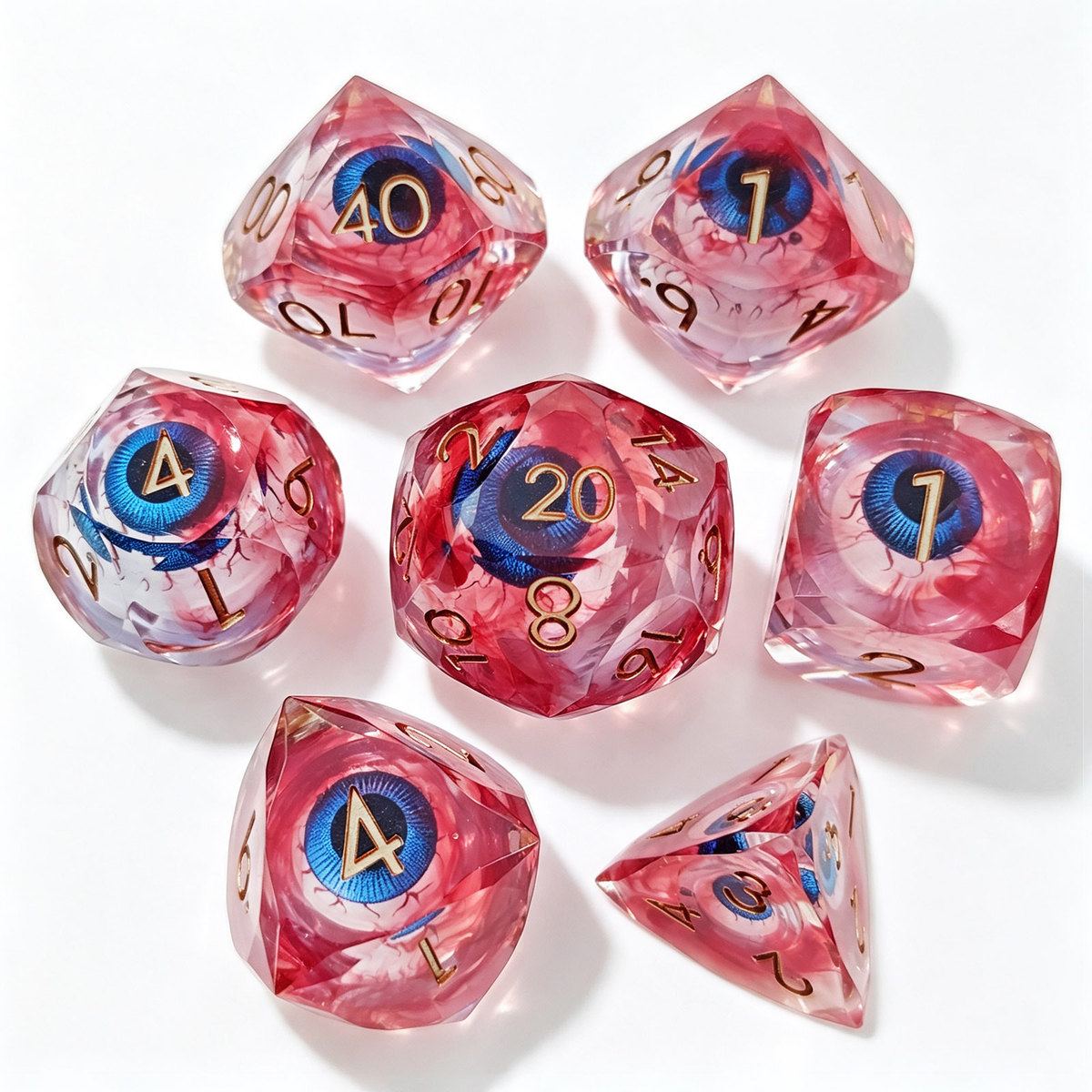 Liquid Eyeball Resin Dice Set detail 3
