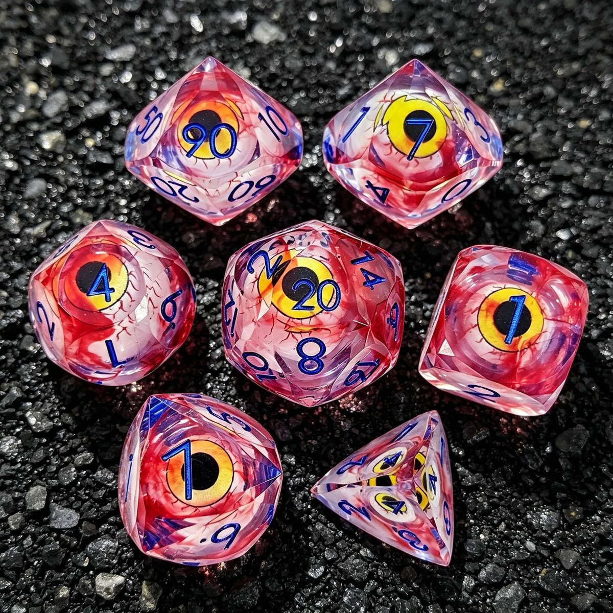 Liquid Eyeball Resin Dice Set detail 4