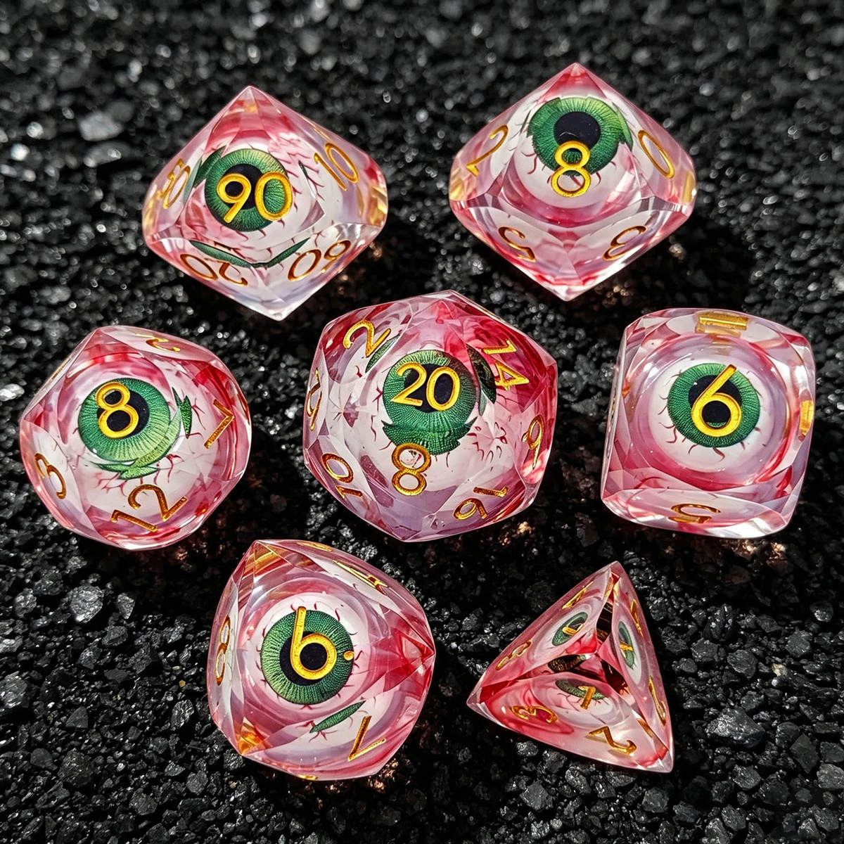 Liquid Eyeball Resin Dice Set detail 5