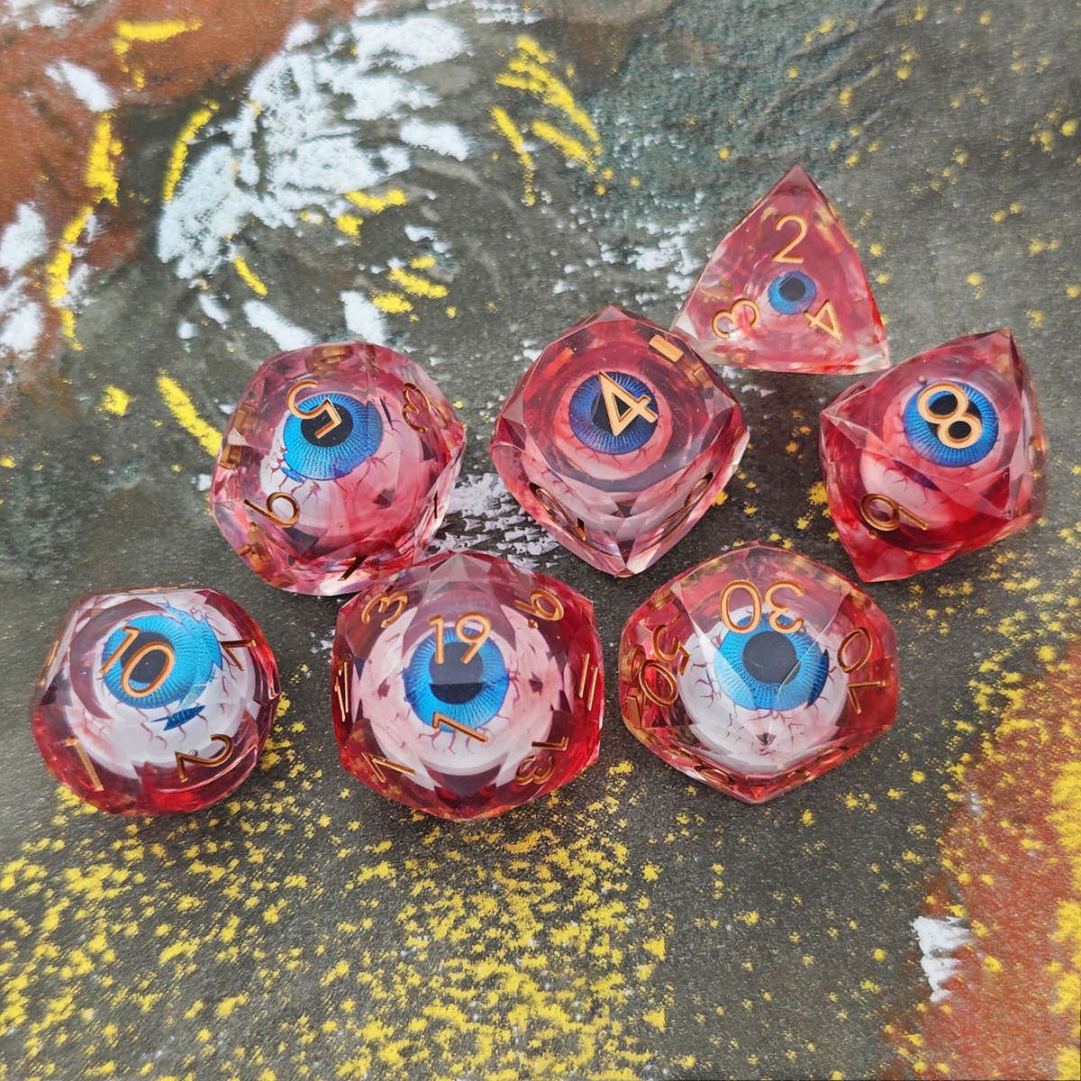 Liquid Eyeball Resin Dice Set detail 7