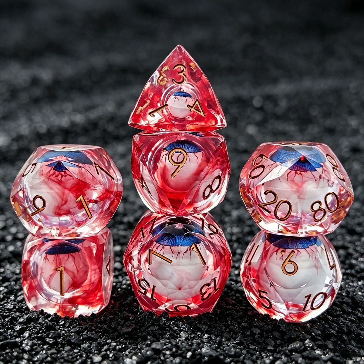 Liquid Eyeball Resin Dice Set detail 8