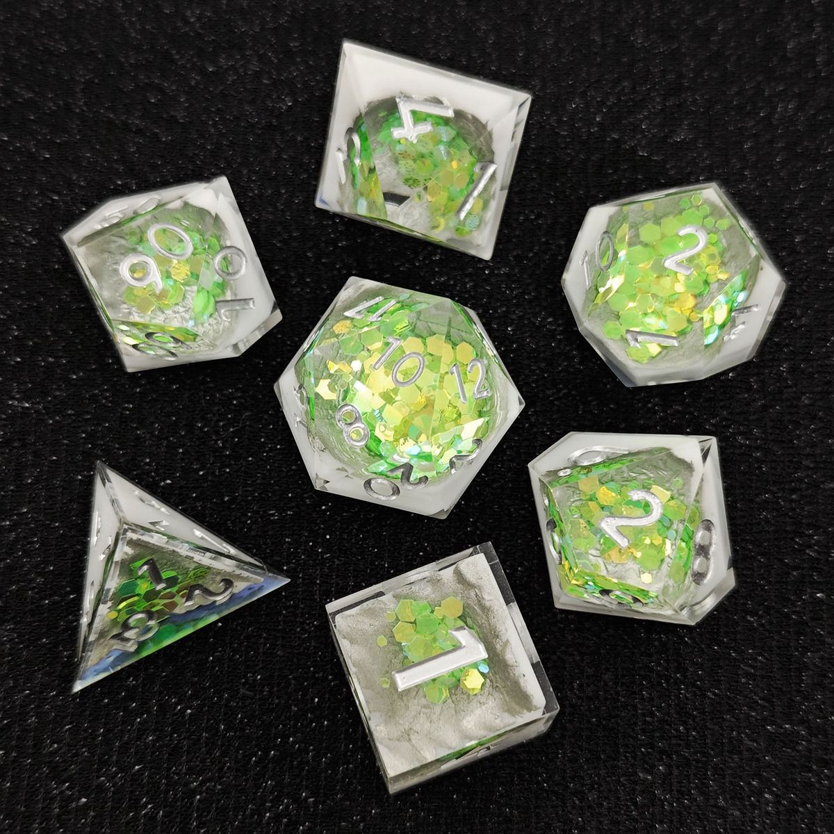 Colorful Mechanical Core Resin Dice Set
