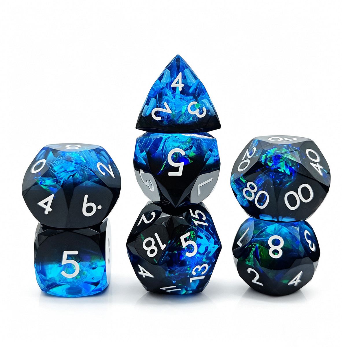 Midnight Aurora Split Resin Dice Set detail 5