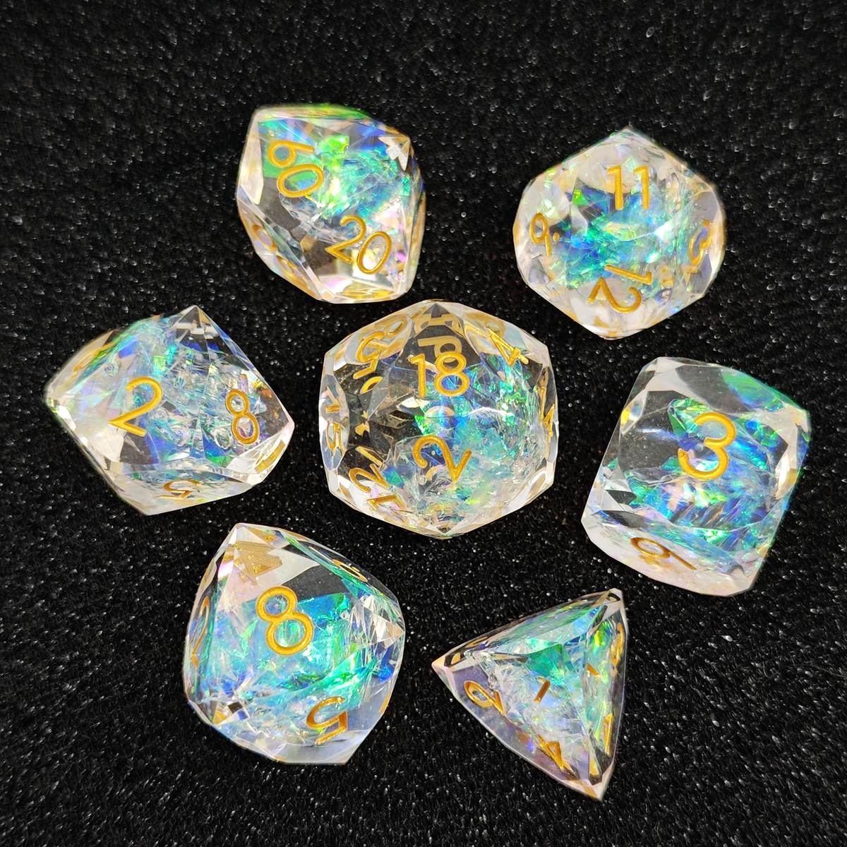 Midnight Aurora Split Resin Dice Set detail 7