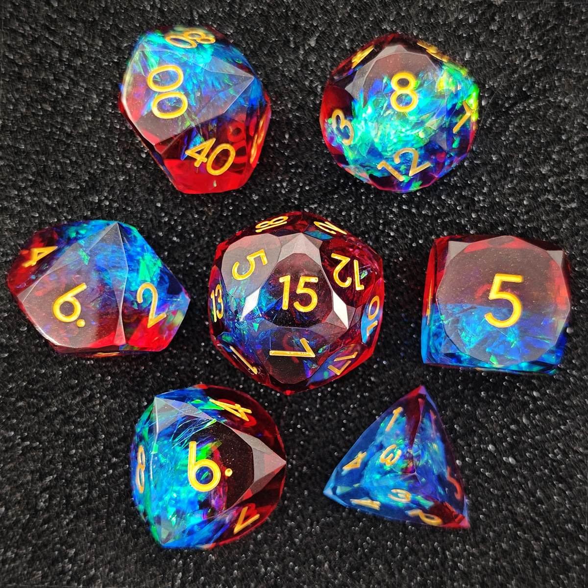 Midnight Aurora Split Resin Dice Set detail 8