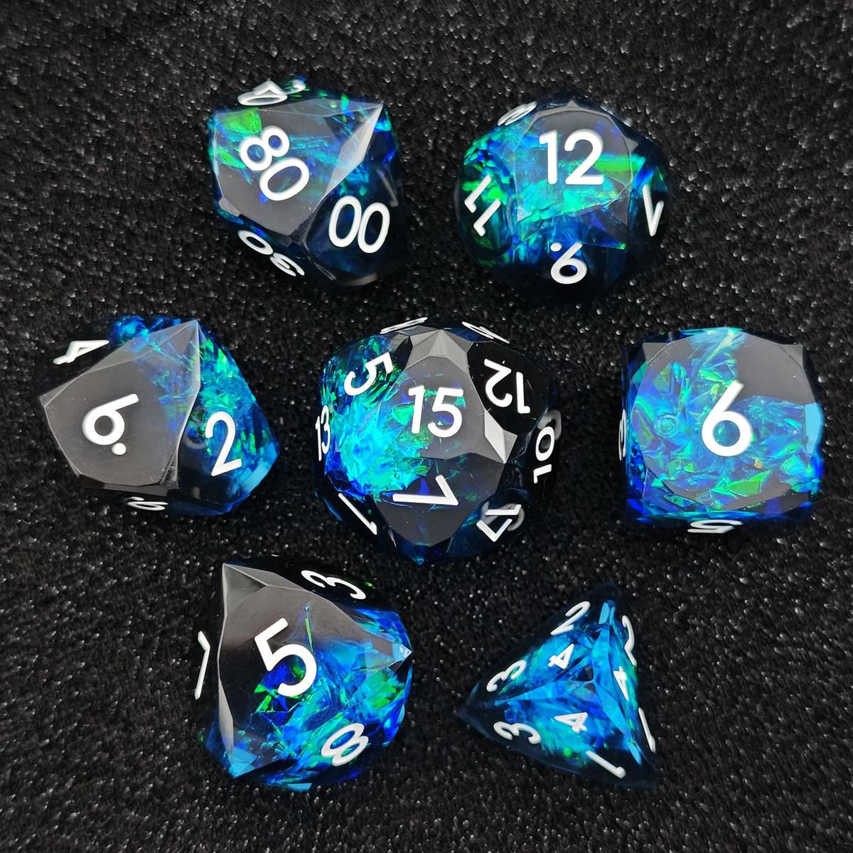 Midnight Aurora Split Resin Dice Set photo 9