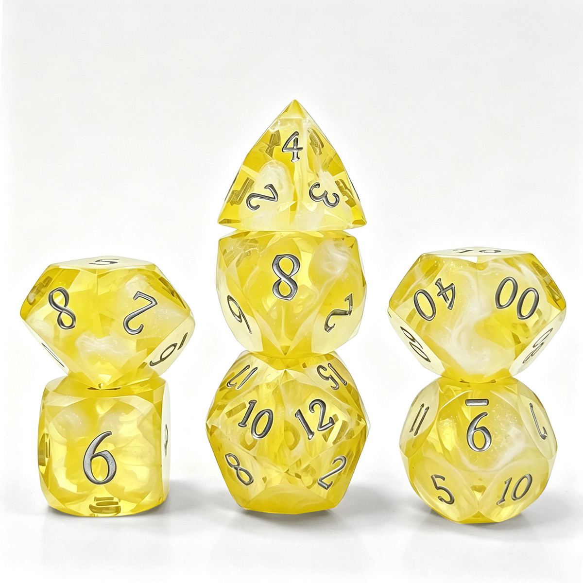 Moonstone Texture Resin Dice Set