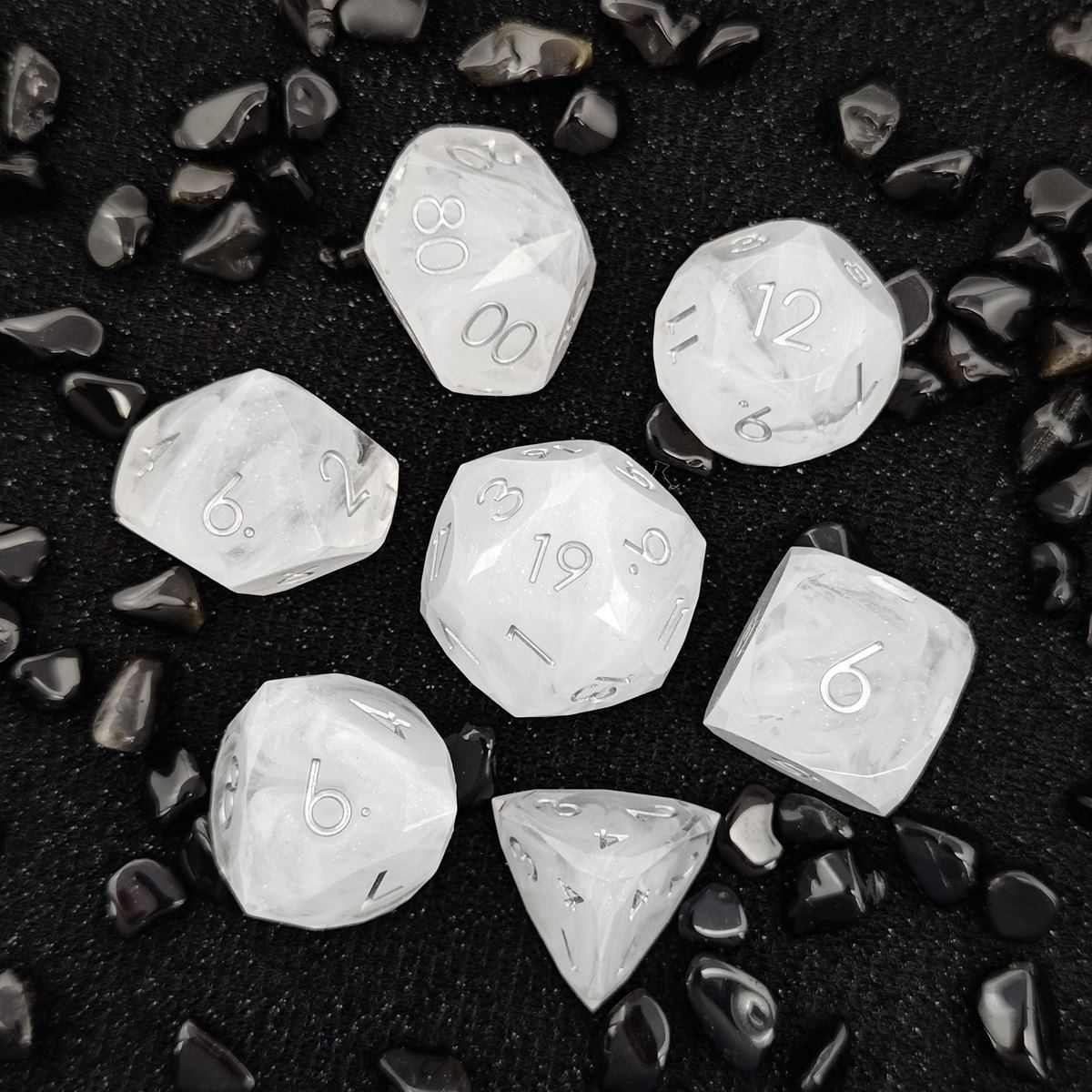Moonstone Texture Resin Dice Set detail 2