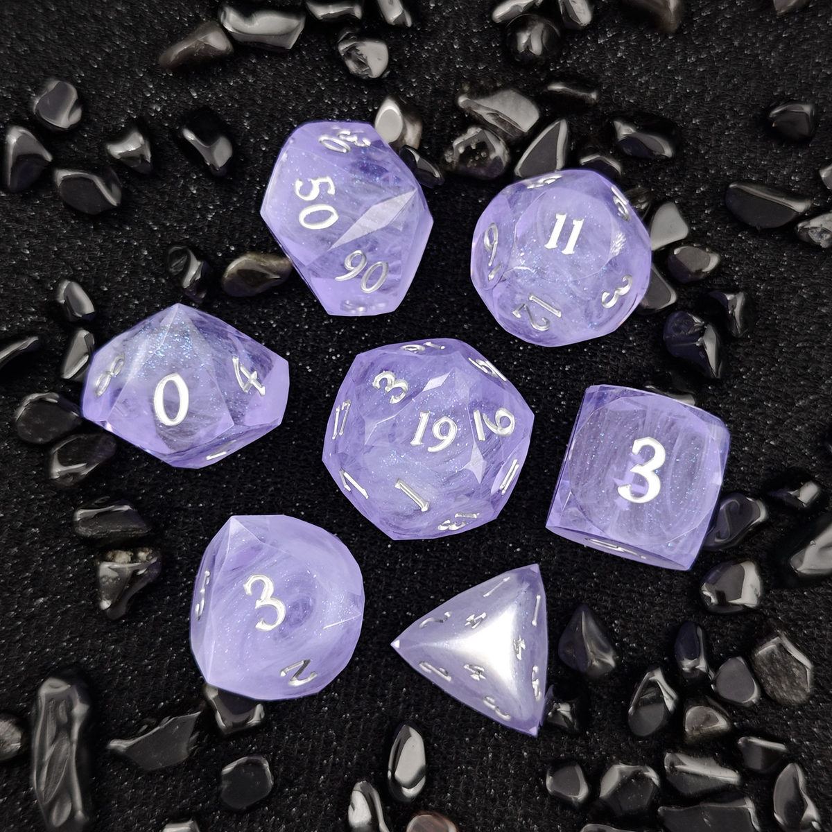 Moonstone Texture Resin Dice Set detail 3