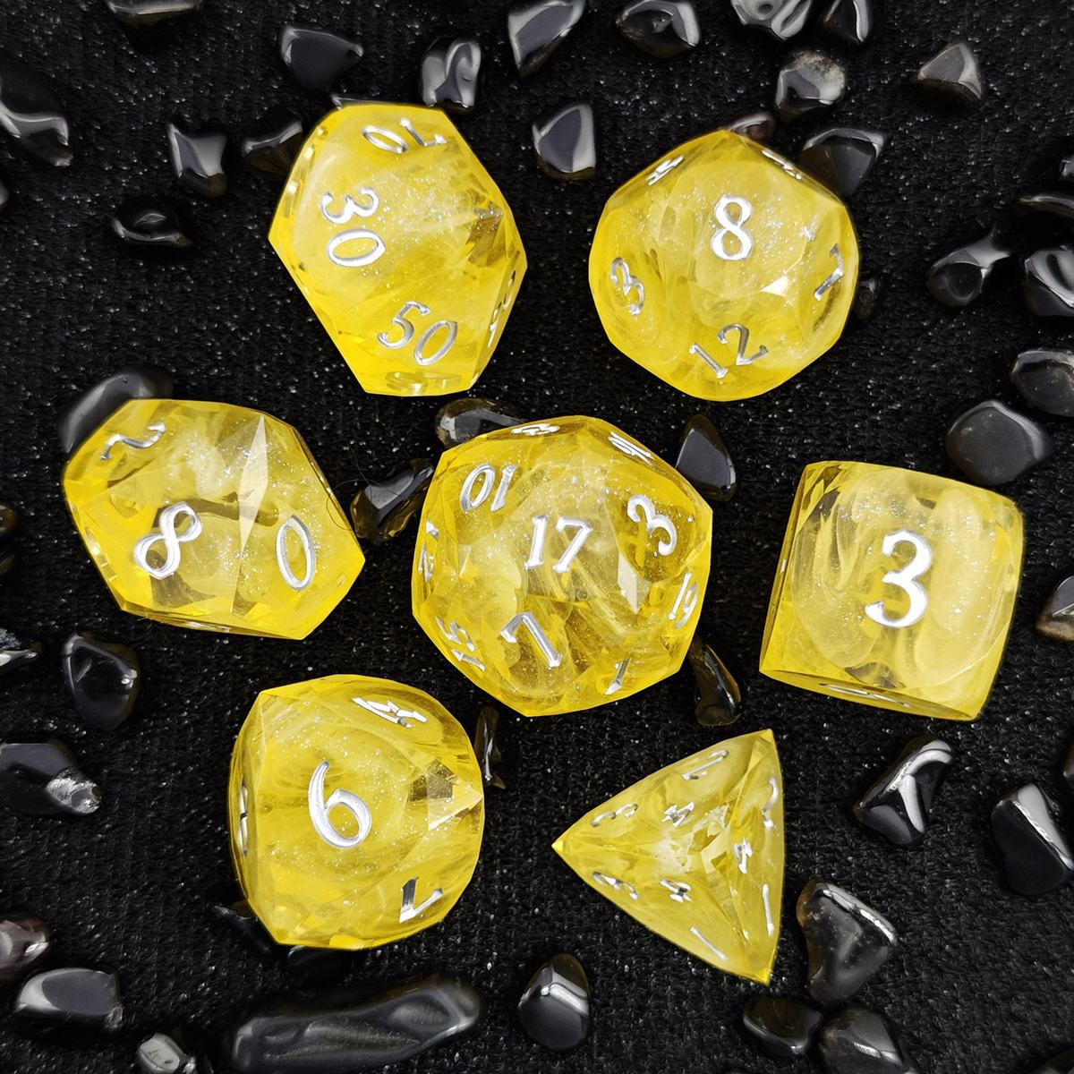 Moonstone Texture Resin Dice Set detail 4