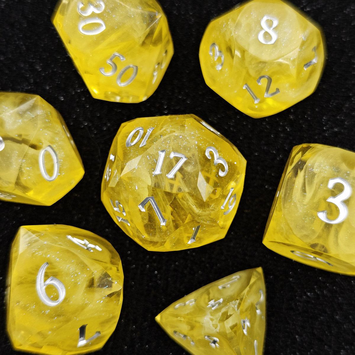 Moonstone Texture Resin Dice Set detail 5
