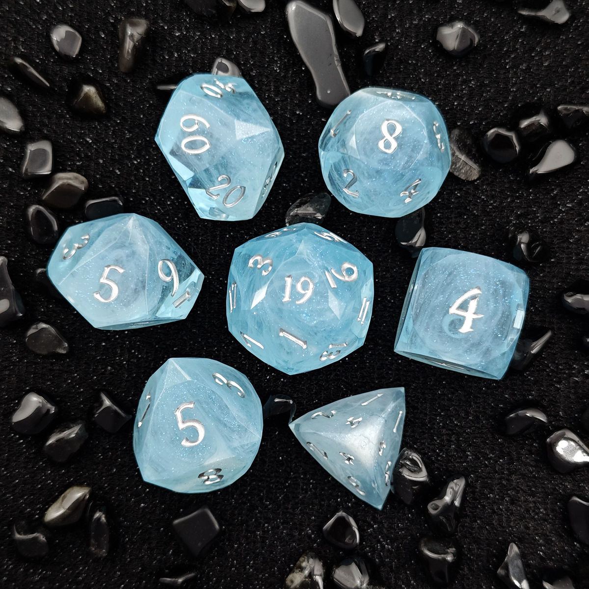 Moonstone Texture Resin Dice Set detail 6