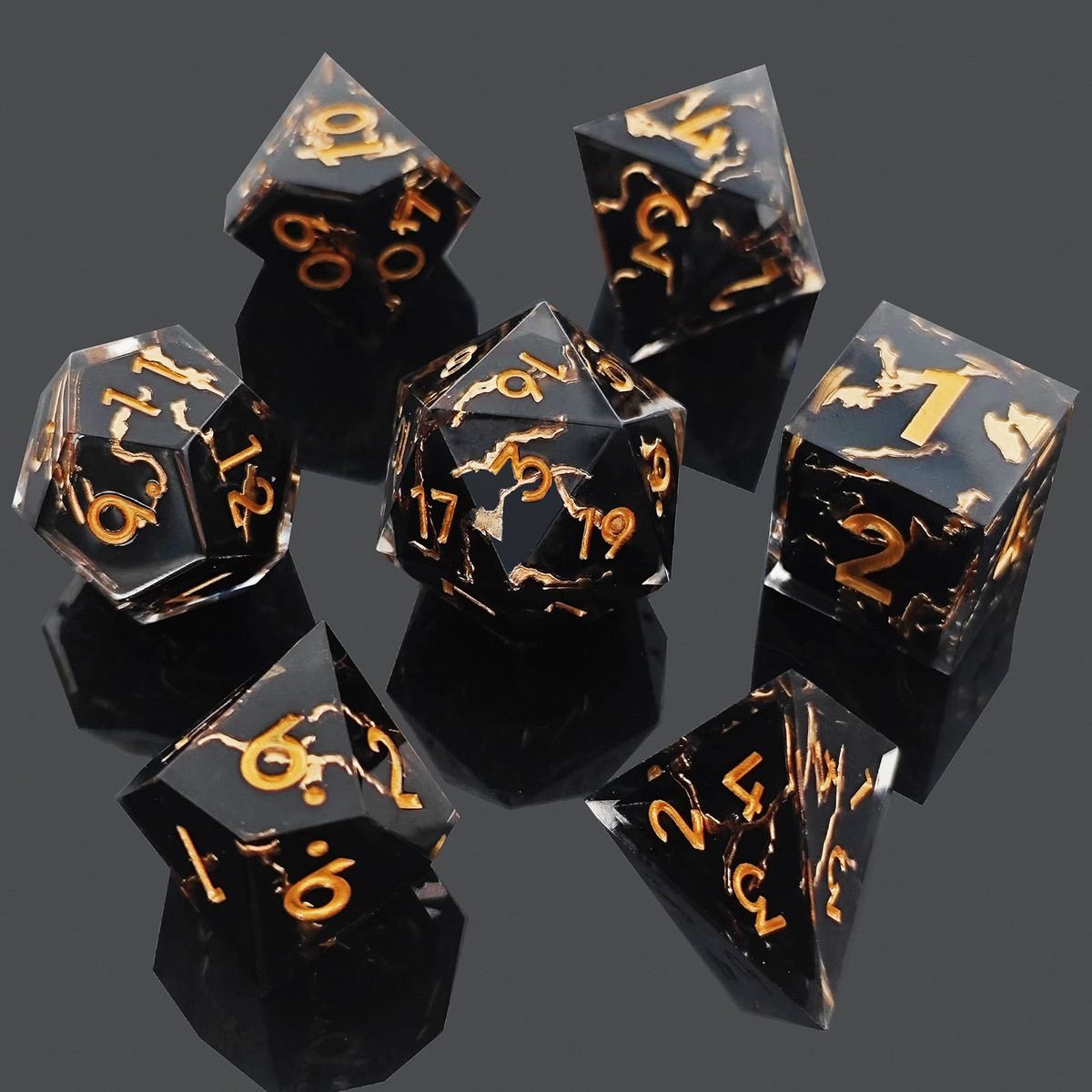 Hand-Painted Botanical Resin Dice Set