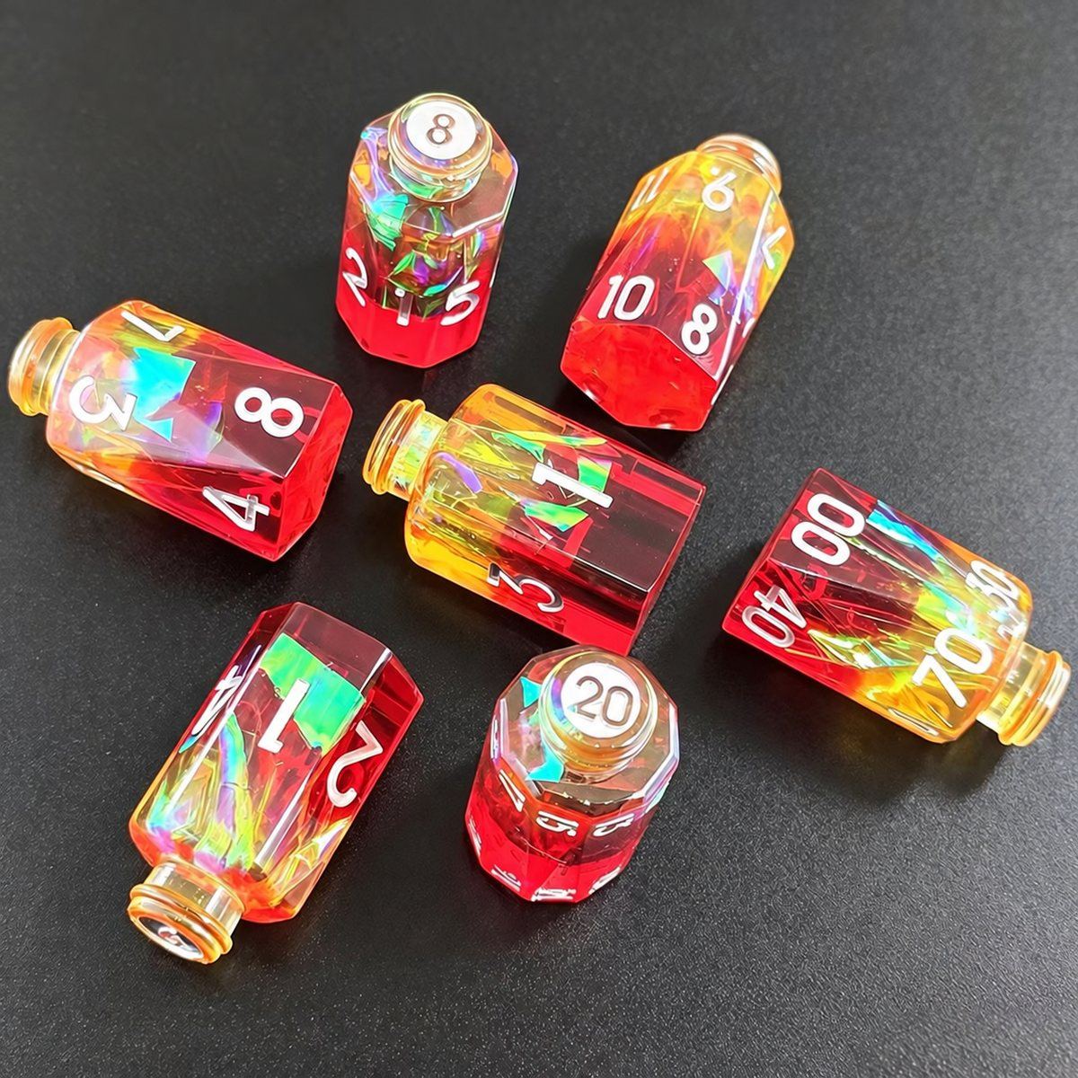 Neon Potion Bottle Resin Dice Set detail 8